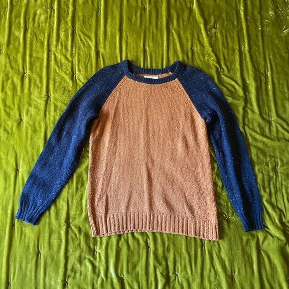 Cozy Orange and Navy Sweater - Picture 1 of 2